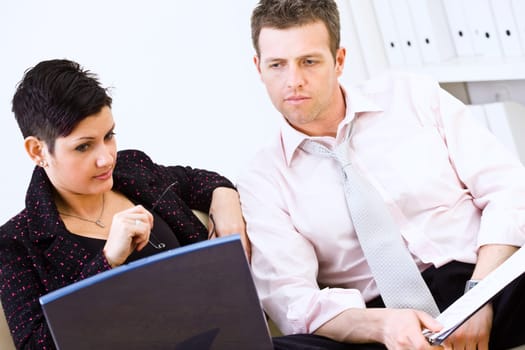Businesspeople thinking together