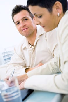 Business couple working