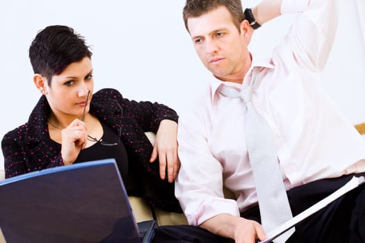 Businesspeople solving problem