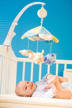 Baby on crib