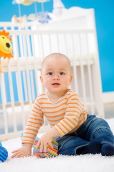 baby playing at home