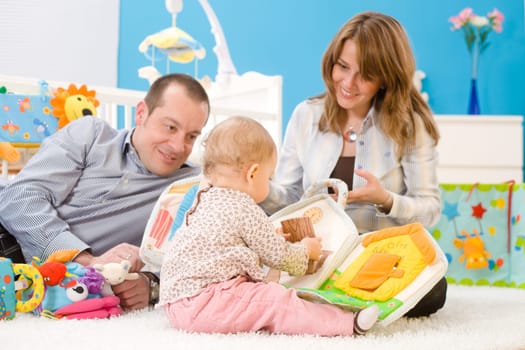 Happy family playing together