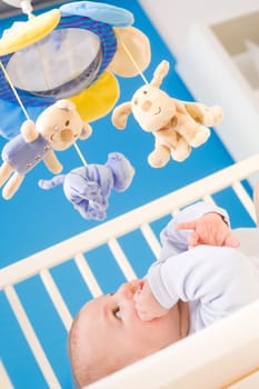 Baby on crib