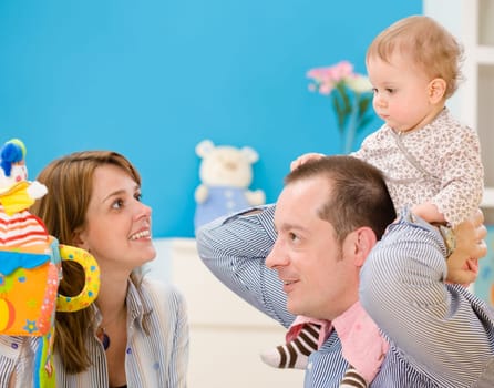 Happy family playing together