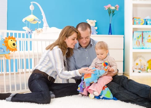 Family playing together at home