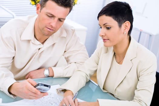 Business couple working