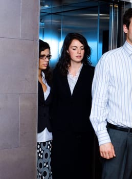 Businesspeople going to work