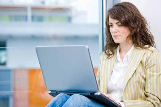 Businesswoman working on computer