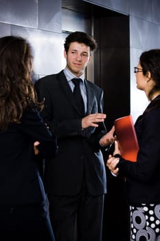 Business people talking