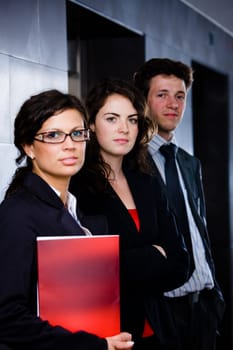 Happy young business people