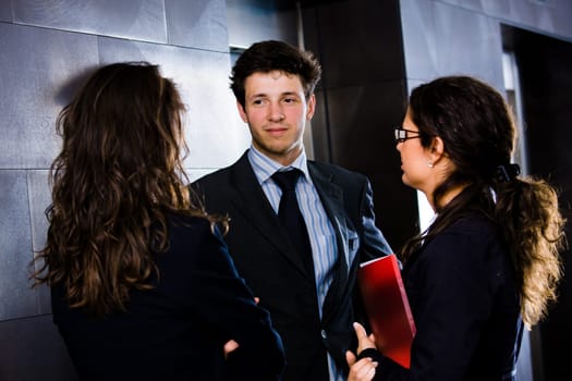 Business people talking