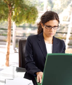 Businesswoman with laptop
