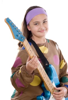 Girl fashion whit electric guitar