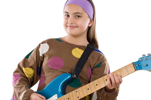 Girl fashion whit electric guitar