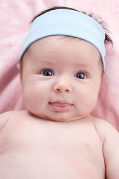 Adorable baby newborn with blue eyes