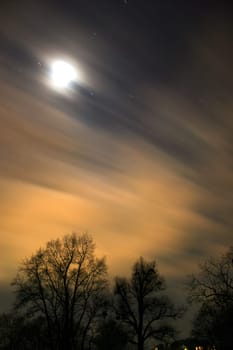 Night sky,long term shot with clouds