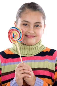 Adorable girl with a lollipop