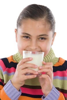 Girl drinking milk