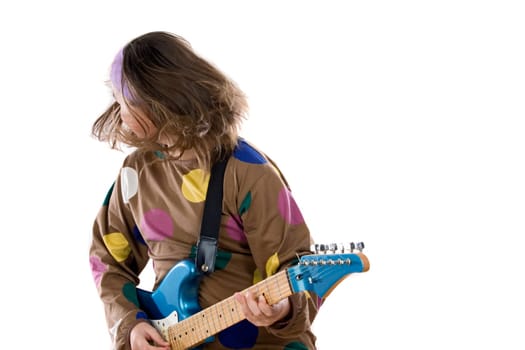Girl fashion whit electric guitar
