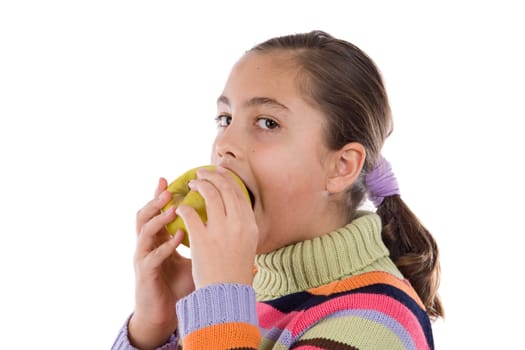 Cute girl with a apple