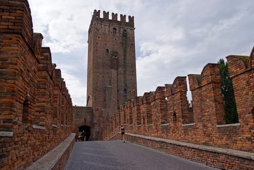 On the Ponte Scaligero in Verona