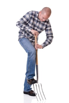 Man with pitchfork