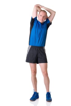 Man stretching muscles
