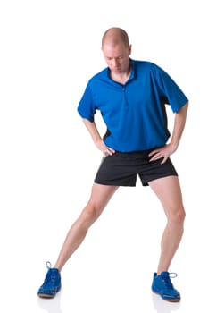 Man stretching muscles