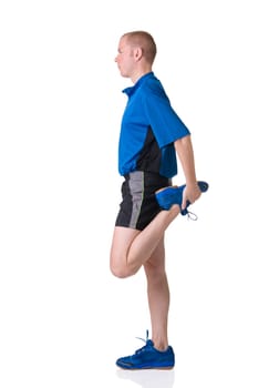 Man stretching muscles