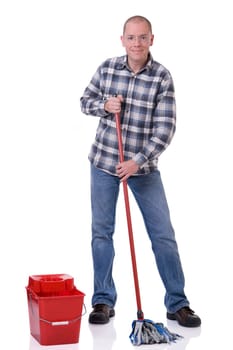 Man with mop