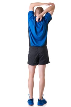 Man stretching muscles