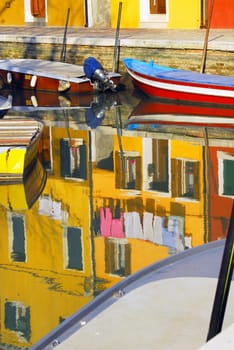 Reflection in the canals of Burano