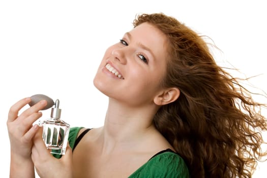 redhead teen with perfume