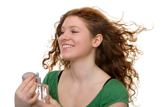 redhead teen with perfume