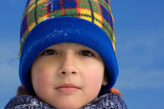Cute boy winter portrait