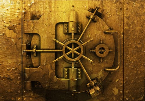 Grunge bank vault