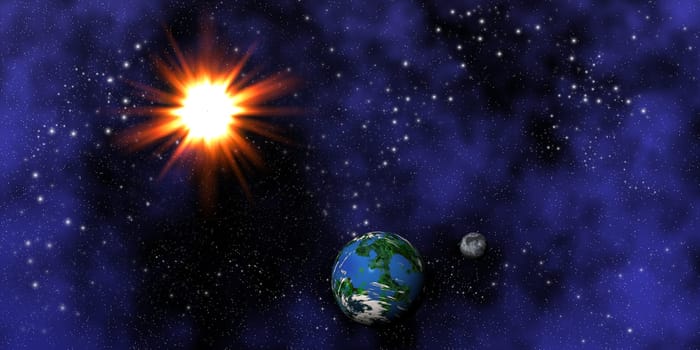 Earth, Moon and Sun