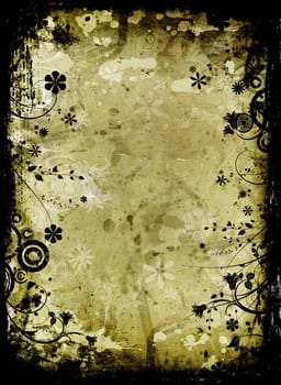 Chaotic floral grunge