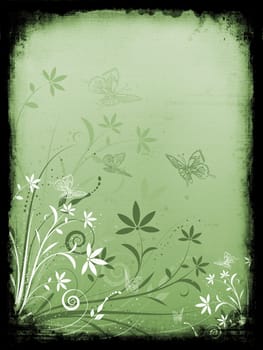 Floral grunge background