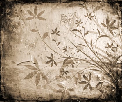 Flowers and butterflies