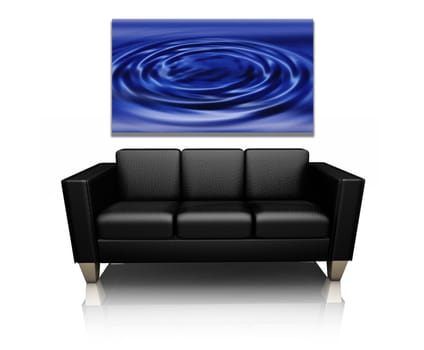Sofa with canvas art