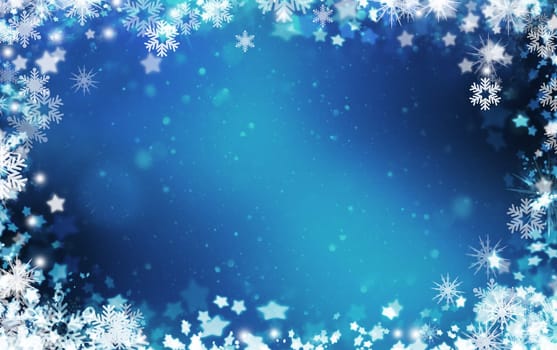 Snowflakes and stars background