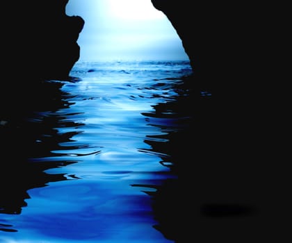 Watery cave