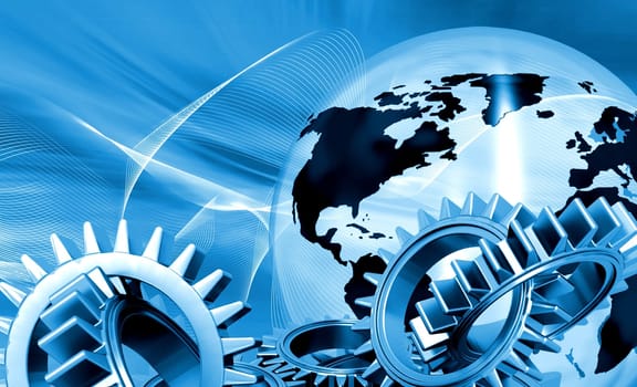 Globe with gears