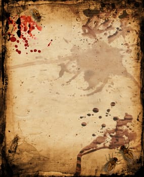 Grunge background with insects