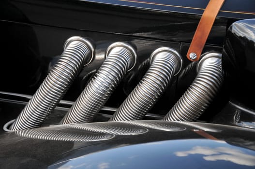 Exhaust system of an Excalibur.