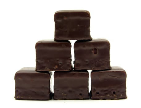 Several dominoes arranged as a pyramid