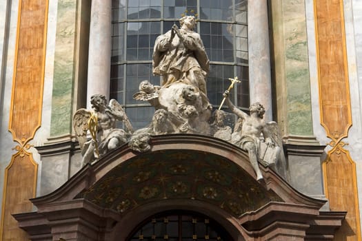 Church façade of St. Nepomuk in Munich
