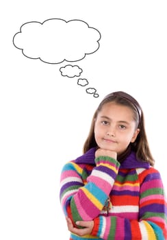 Adorable girl thinking