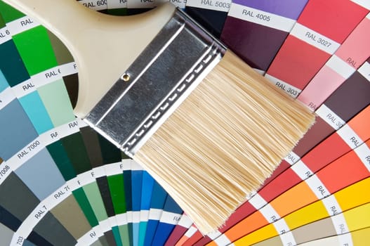 Paintbrush with card of colors